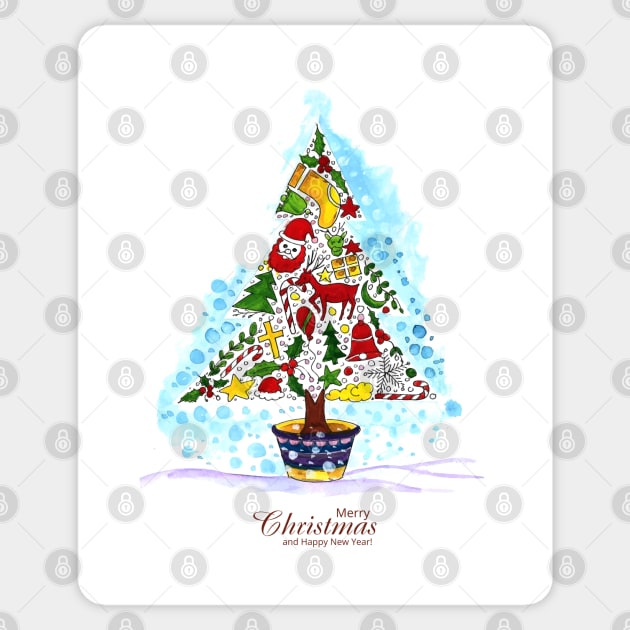 Christmas Ornament Tree Sticker by Mako Design 